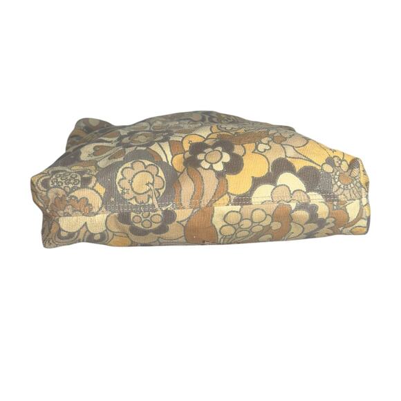 Vintage GAP Corduroy Floral Tote Bag 2005 Fall Retro 70s Boho Y2K Brown Tan - Picture 4 of 10